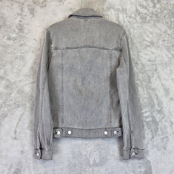 ASOS Jacket Mens Size XS Gray Denim Trucker Jean Button Front Pockets Casual - Picture 11 of 11